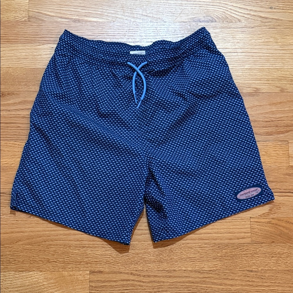 Vineyard Vines Navy Micro-Pattern Swim Trunks